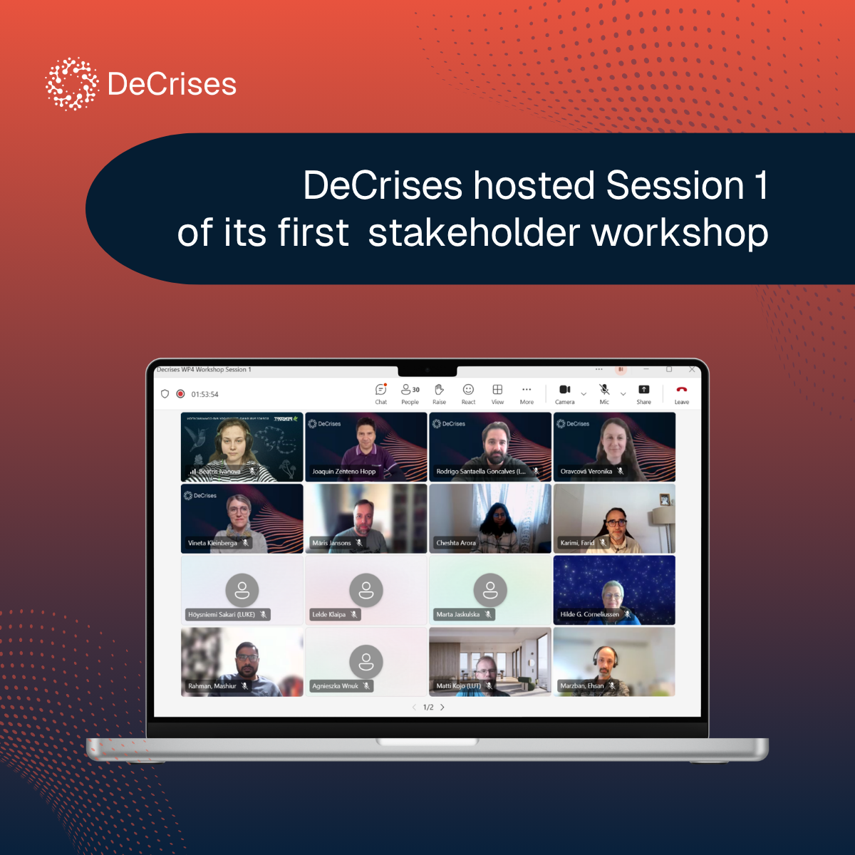 Featured image for article: DeCrises hosted Session 1 of its first stakeholder workshop