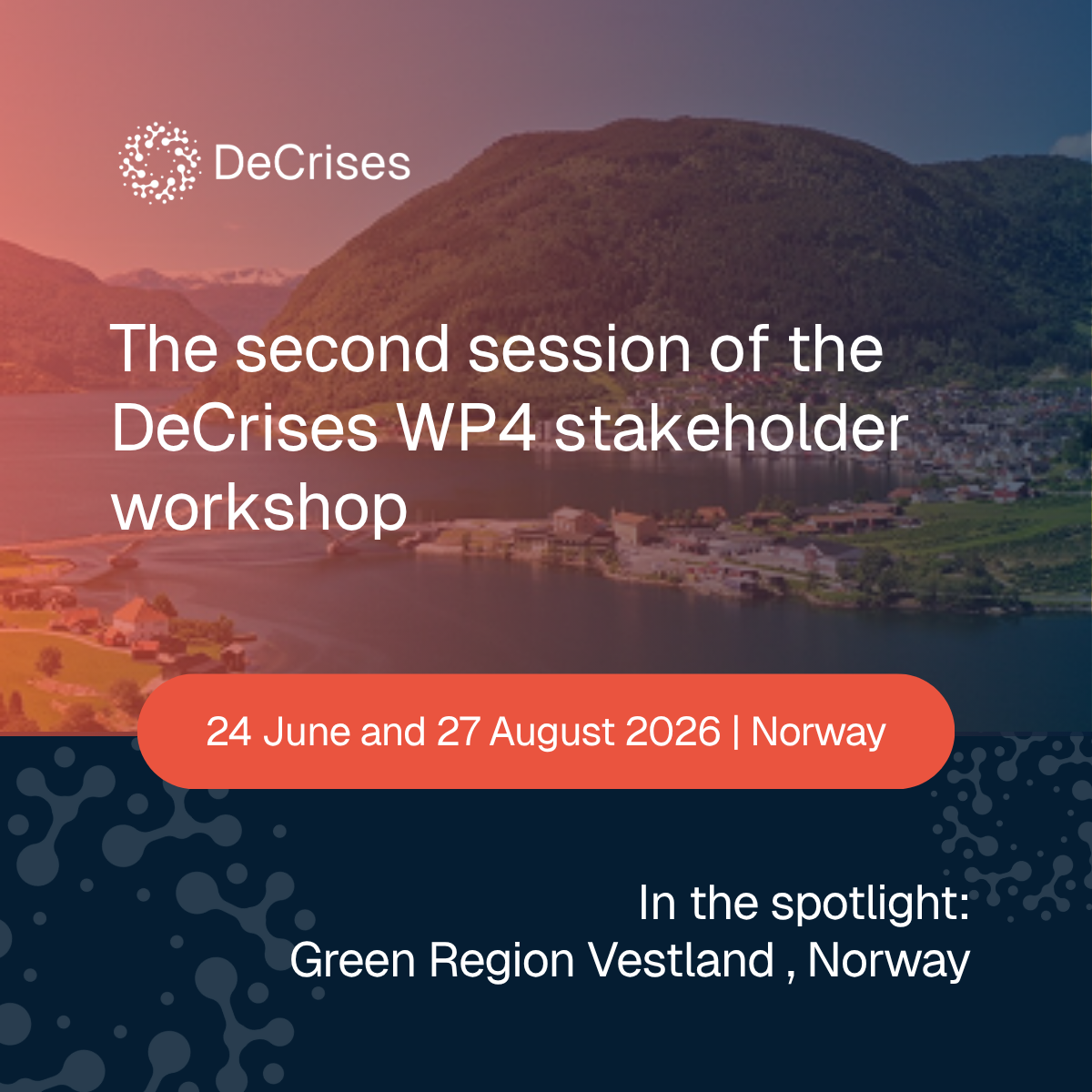 Featured image for article: The second session of the DeCrises WP4 stakeholder workshop: Green Region Vestland, Norway