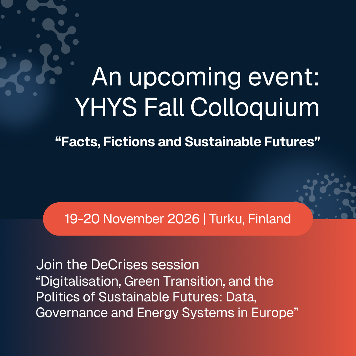 Featured image for article: DeCrises session at the upcoming YHYS Fall Colloquium